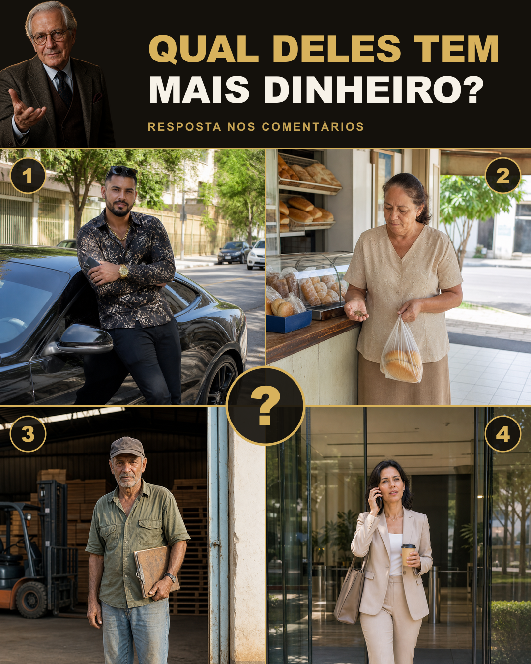 Qual deles tem mais dinheiro?
